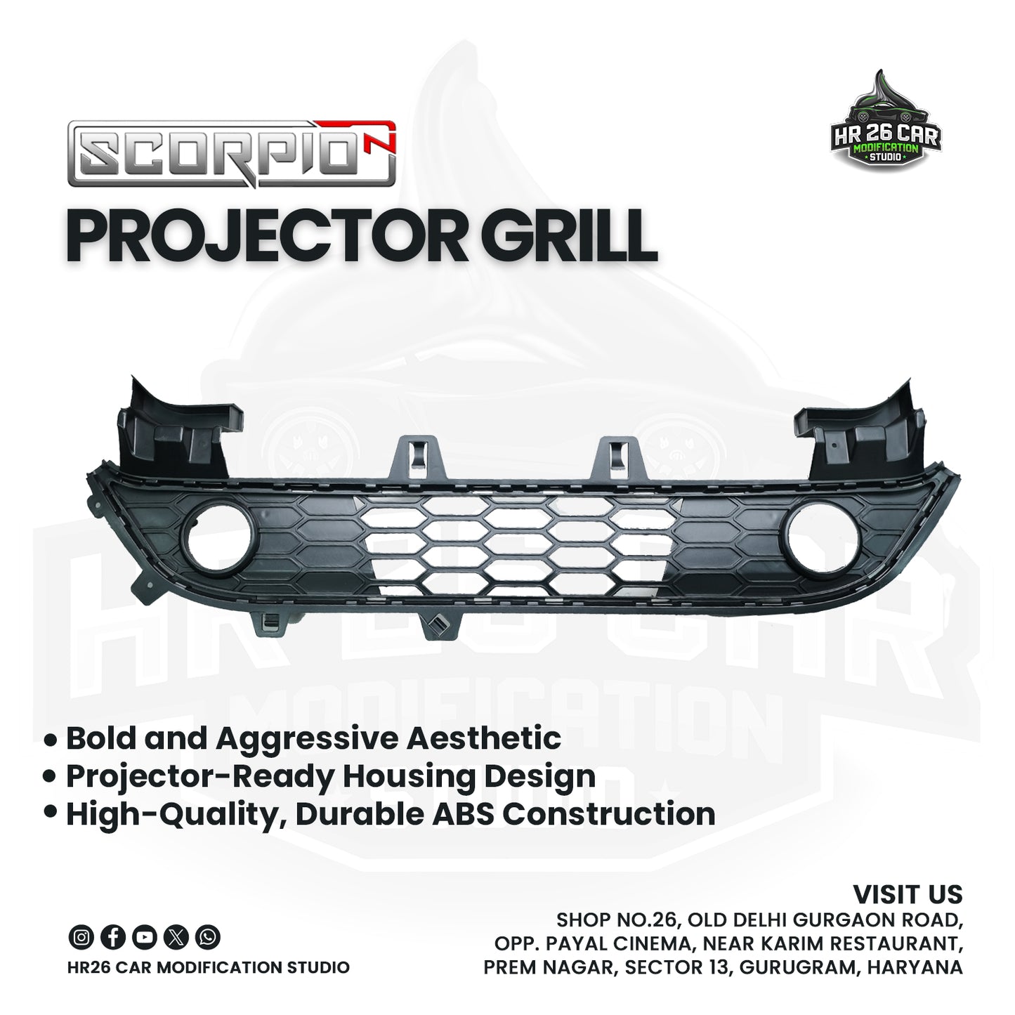 Projector Grill for Mahindra Scorpio N | Matte Black |